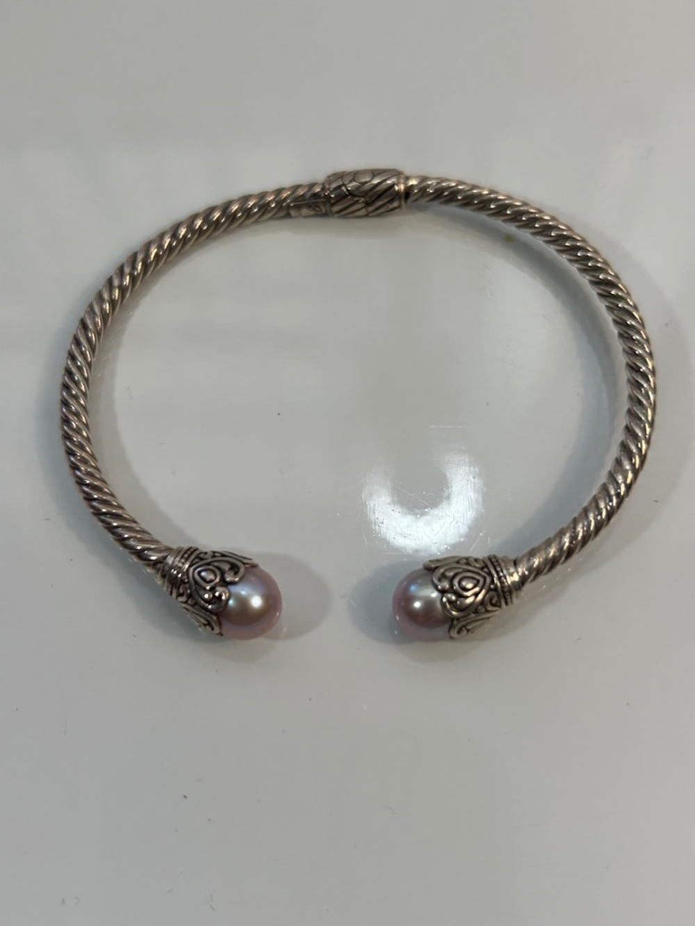 NWOT Samuel B. Sterling Silver Genuine Green Aventurine Hinged Cuff Bracelet